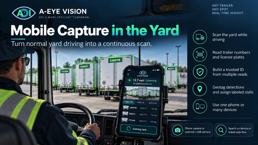 A-Eye Vision Mobile Capture: scan trailers while driving the yard